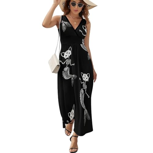 Robe de plage sans manches anti-chaleur au style maxi fluide pour femmes