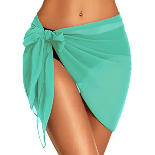 Swimsuit Coverups for Women Sarong Beach Bikini Wrap Sheer Short Skirt Chiffon Scarf for Swimwear 2026