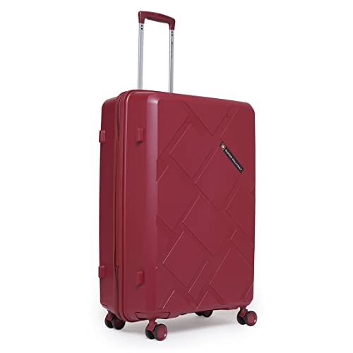 Image of SWISS MILITARY Star Lightweight Hard-Sided 28 Inch Large Size Textured Travel Luggage Trolley Bag, Overnighter Suitcase Bags with Durable ABS Body & TSA Lock, Smooth 360 Spinner Wheels - Mauve