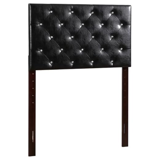 Glory Furniture Super Nova Faux Leather Upholstered Twin Headboard in Black