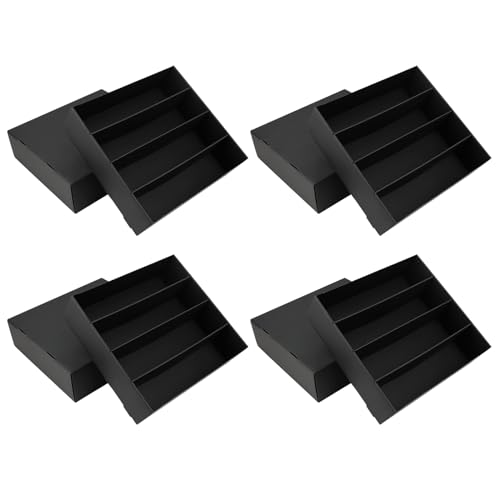 4 Pack Trading Card Storage Box, 3120 Count Card Storage Box Black Card Organizer Box Trading Card Box Sports Cards Storage Boxes for Storing Protecting and Organizing Soccer Basketball Game Cards