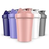 JEELA SPORTS 5 PACK Protein Shaker Bottles for Protein Mixes -20 OZ- Dishwasher Safe Shaker Cups for Protein Shakes - Shaker Cup for Blender Protein Shaker Bottle for Shakes Protein Shake Blender