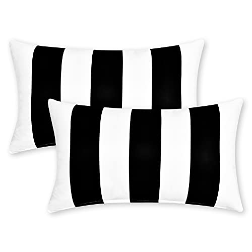 Fascidorm striped patio throw pillow cover, decorative black and …