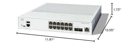 Image of Cisco Catalyst 1300-12XT-2X Managed Switch, 12 Port 10G Copper, 2x10GE SFP+, Limited Lifetime Protection (C1300-12XT-2X)