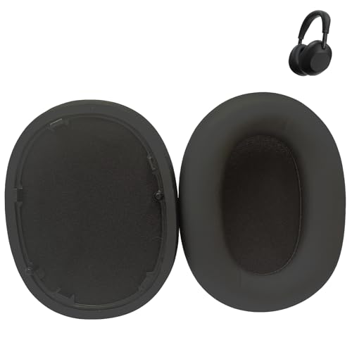 Repuesto de almohadillas para auriculares S-Ony WH-1000XM6, cubiertas de espuma suave y cuero proteico en negro miniatura 1