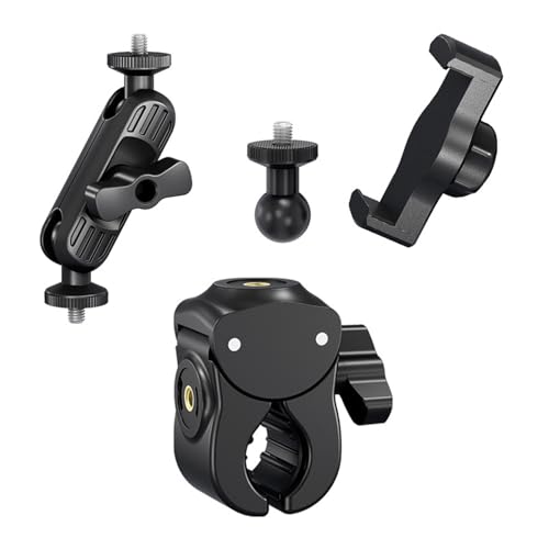 Universally Camera Mount Clamp with Double Ball Heads 1/4in-20 Screw for Secure Attachment on Motorcycles Bicycles Bike Holder