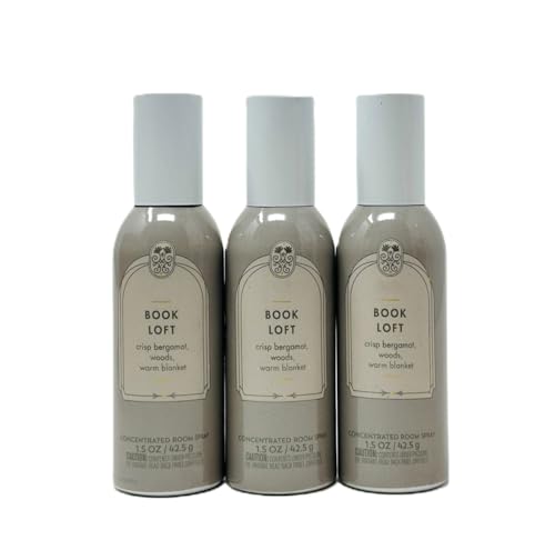 Image of Concentrated Room Spray Bath and Body 3 Pack 1.5 oz / 42.5 g Home Fragrance Air Freshner (1.5 oz / 42.5 g (3 Pack), Book Loft)