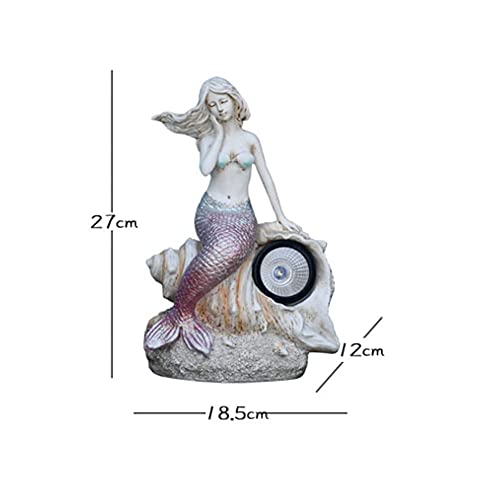 Wsimei Garden Mermaid Solar Powered Statue,Creative Solar Powered Outdoor Lights,Decorative Sculpture,Resin Statues Crafts,Yard Art Decoration A 27X18X12Cm #TOP3