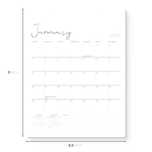 Karto Calendário magnético para geladeira 2025 - vertical 21,6 x 28 cm funciona até junho de 2026 -