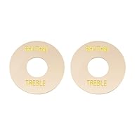 Ideal for USA Les Paul or Epiphone guitar Self Adhesive, easy to use Golden words.Inner diameter is 13mm(1/2 inch), outside diameter is 34.4mm(1-3/8 inch) Made of plastic Please check the size image before you buy