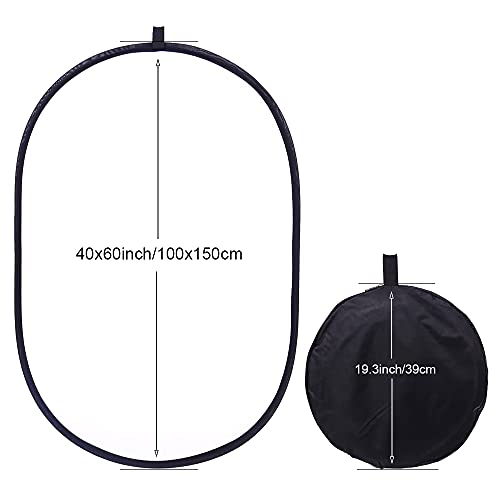 Image of 40 inchx60 inch /100x150cm Photo Video Studio Multi Collapsible Disc Lighting Reflector 5 Colors in 1 Set Translucent, Silver, Gold, White, and Black for Studio or Any Photography Situation