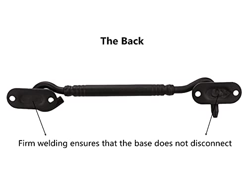 Runningfish 6" Barn Door Lock Sliding Door Lock Barn Gate Latch Stainless Steel Hook Lock Black Heavy Duty Barn Door Latch Cabin Hook Eye Latch Easy Lock Black 6"(Update Tone) #TOP2