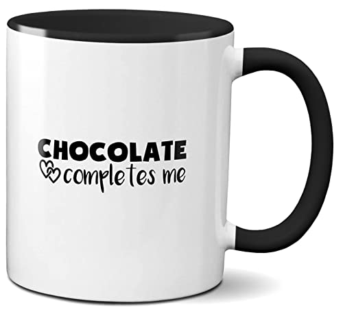 White Black Chocolate Love Mug 11 oz Hot Chocoalate Lover Gift Ceramic Coffee Tea Cup