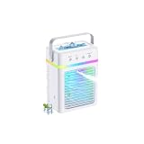 Condizionatore Portatile 900ml con Controllo touch, Ultra Silenzioso Climatizzatore Portatile con 3 Velocità & 2 Modalità, Luci LED 7 Colori, Raffreddatore D'aria 10W Risparmio Energetico, Timer 2-6h