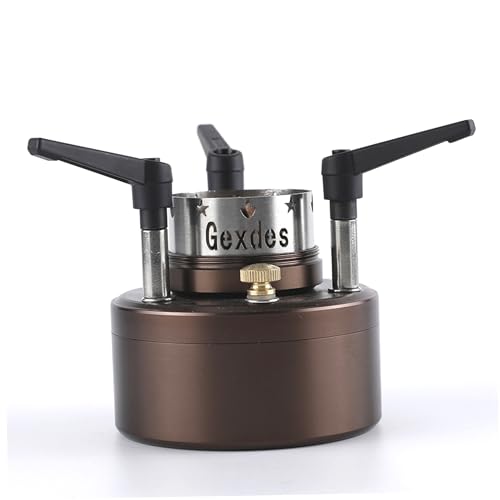 Fornello ad alcool, fornello ad alcool da campeggio da 200 ml, mini - Bruciatore alta efficienza per caffè marrone con paravento per escursioni e trekking all'aperto.