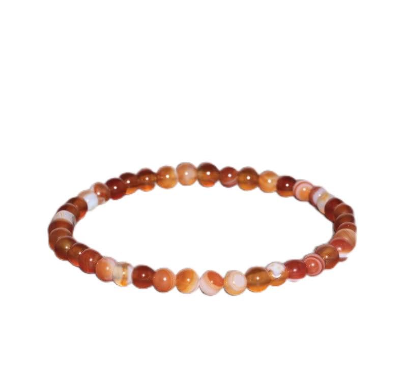 Bracelet cornaline 6mm stbr-04393 contre le stress, vitalité et méditation