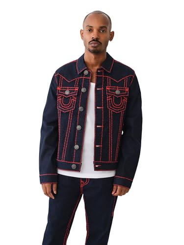 True Religion Men's Jimmy Super T Jacket, Rigel Dark Wash