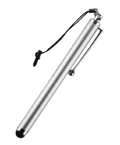 amPen Stylus, Capacitive Stylus Ultra-Sensitive for iPad Air, iPad 2/3/4, iPad Pro, Any iPhone, Nexus 5x/6P, Galaxy Tab E/Tab A/Tab 8, Galaxy S6/S6 Edge/S5, with Lanyard, Silver, Non-Replaceable Tip