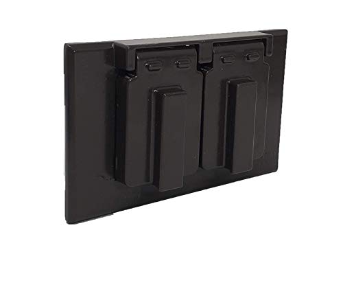 Sealproof 1-Gang Duplex Horizontal Weatherproof Outlet Cover, Single Gang Duplex Electrical Power Receptacle Protector, UL Listed, Bronze