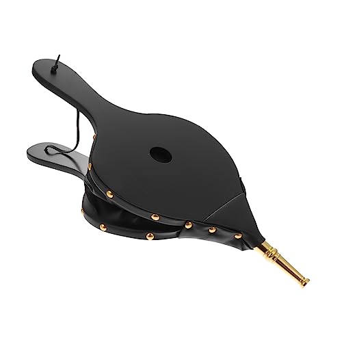 CIYODO Manual Wooden Fireplace Bellows Gold Nozzle, Portable Fire Blower for Home and BBQ, Handheld Air Blower for Efficient Fire Ignition