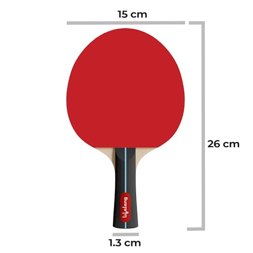 Image of Lifelong Table Tennis Racquet Set | 2 Bats & 3 Training Balls | 7-Ply Wood Construction with Premium Rubber Surface | Indoor & Outdoor Play | Suitable for Beginners & Recreational Gaming