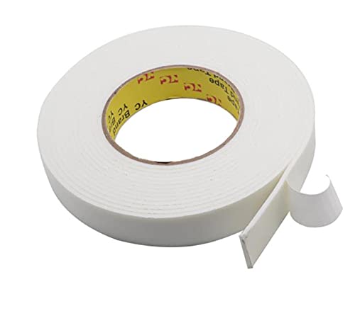 Miniatura 5 de PitLite 2 rollos de cinta de espuma de doble cara de 3/4 pulgadas, esponja de cinta blanca, cinta adhesiva suave, adhesivo adhesivo adhesivo para