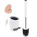Brosse wc silicone,Brosse de nettoyage de toilettes à long manche sans extrémités mortes,Brosse de toilette à poils doux à suspendre au mur 2 pièces de boue de diatome pour salle de bain