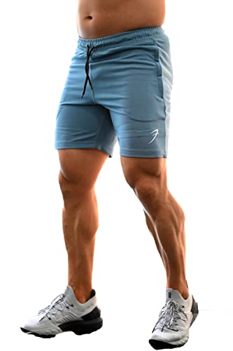 Image of Athletic Slim Fit Training and Gym Shorts for Men with Zipper Pockets