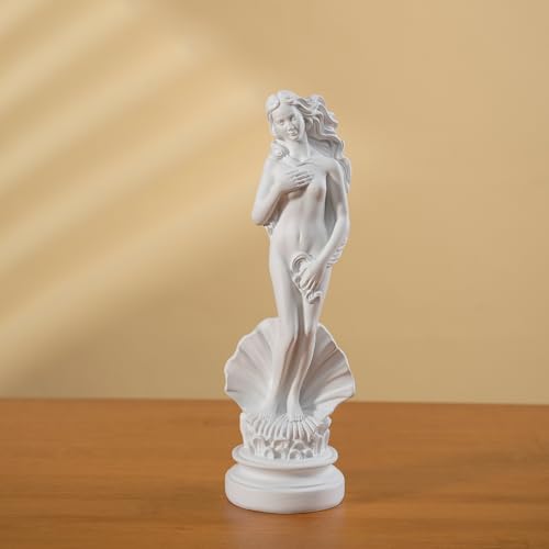 JIAYIGOOD White Venus Statue for Home Decor 7.6 Inch Aphrodite Sculpture Birth of Venus Handmade Resin Greek Roman Goddess Figurine Office Desk Art & Gift Idea