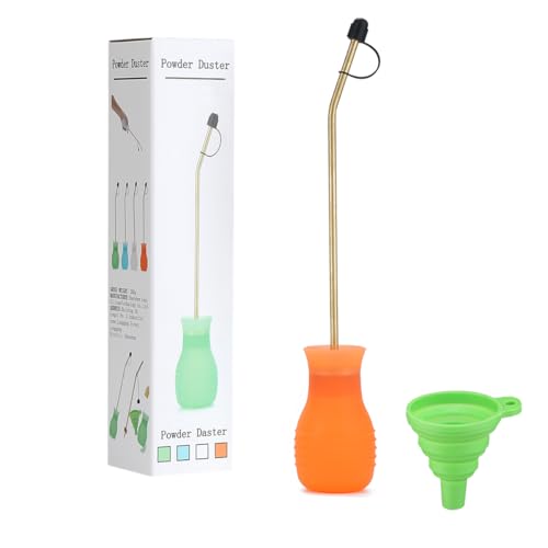 DustFlux Powder Duster/Large Diatomaceous Earth Bulb Duster/Powder Applicator - Eco-Safe Diatomaceous Earth Bulb Duster/Applicator(Orange)