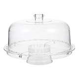 ULTECHNOVO Großer Transparenter Acryl Obst und Tortenständer mit Abdeckung 6 in 1 Dessert und Gebäckservierteller für Bankette und Partys Multifunktionaler Snack und Wiederverwendbar