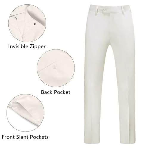 3 Piece Men's Tuxedo Suits Slim Fit One Button Blazer Double Breasted Vest Trousers Set Formal Wedding Groomsmen Suit4