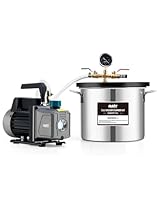Orion Motor Tech Vakuumkammer mit Pumpe Vakuumkammer Entgasung Harz 3.5CFM mit 7,6L Edelstahl Vacuum Chamber Vakuumpumpe 100L/min mit Deckel aus gehärtetem Glas 1/4HP 5Pa HVAC-Vakuumgeräte