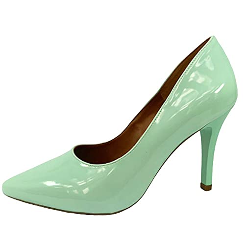 Scarpin Zhaceci Verde Pistache Cor:Verde;Tamanho:35