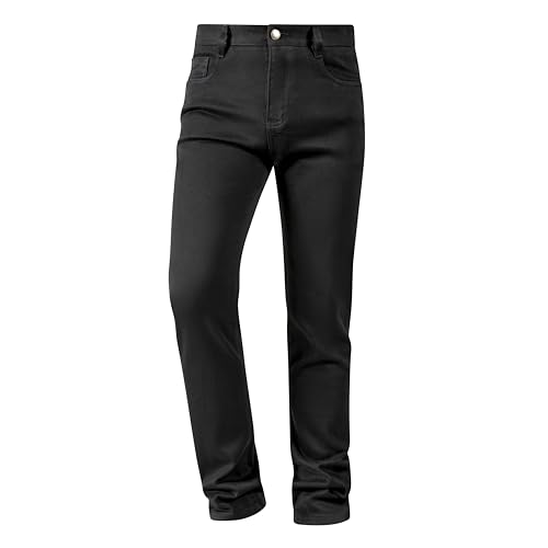 Classic Straight-Leg Men's Long Black Jeans, Made from Stretchy, Comfortable Fabric, Suitable for All Occasions.