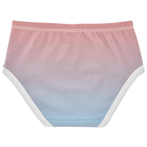 Joisal Coral Pink Cute Blue Gradient Cute Panties Girl Toddlers Underwear Floral Cotton Pattern Undies Kids Briefs 2t2