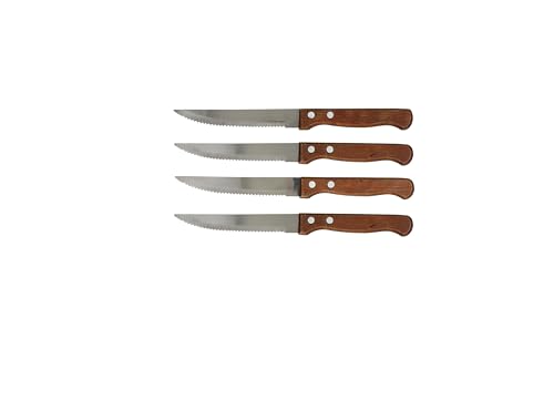 Set 6 coltelli per bistecca con manico in legno rivettato