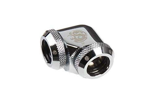 Bitspower Multi-Link Adapter 90 Grad Fã ¼ r 2 x 12 mm à – Shiny Silv