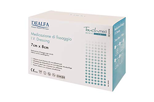 TOUCHMED Medicazione Adesiva in TNT Sterile di Fissaggio Cannula e Catetere con Taglio a U - IV Dressing - 7x8 cm - Monouso - Confezione da 100 Pezzi