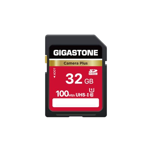 Image of GIGASTONE 32GB SD Card, Camera Plus, UHS-I U1 Class 10 SDHC Memory Card Full HD Video for Digital Camera Speed up to 100MB /s, with 1 mini case