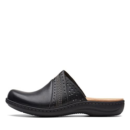 Mule Clarks Laurieann Facilité pour femme en cuir noir