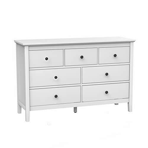 Jozzby White Dresser 7 Drawer Dresser For Bedroom, White Dresser With Black Knobs Modern Dresser Chest Of Drawers For Office, Kids Room #TOP6