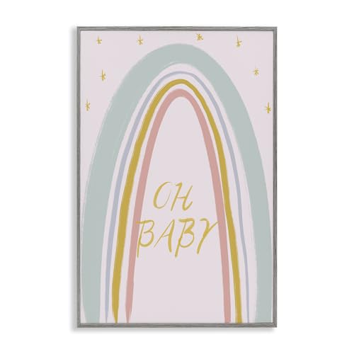 Stupell Industries 'Oh Baby Rainbow'�A�z����W�[�N���[�A�[�g�A�O���[�A20 x 30�C���`�A�|���₷�����A�č����ALucille Price