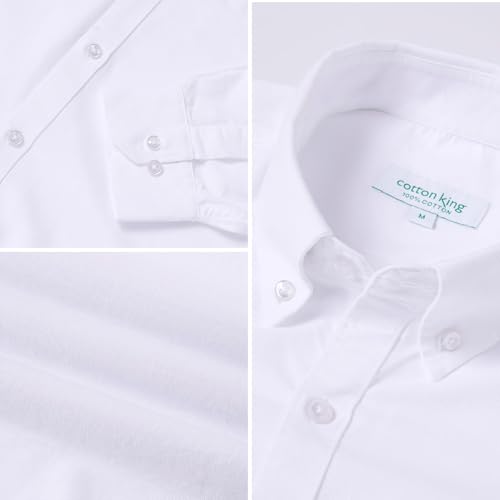 cotton king Mens Shirts | 100% Cotton Long Sleeve Shirts for Men | Button Down Shirt Men | Oxford Mens Dress Shirt4