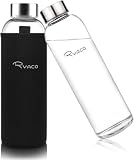 Ryaco Trinkflasche aus Glas 550ml/18oz,Glasflasche mit...