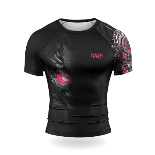 Samurai Short Sleeve Rash Guard Men Stretchable Compression Shirt for BJJ Jiu Jitsu MMA Grappling Combat Sports2