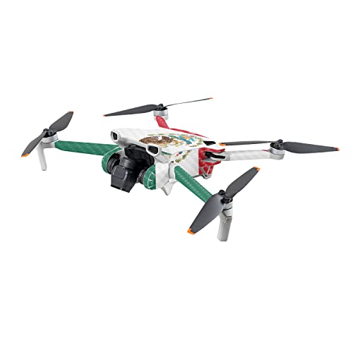 Image of MightySkins Carbon Fiber Skin Compatible with DJI Mini 3 - Mexican Flag | Protective, Durable Textured Carbon Fiber Finish | Easy to Apply | Made in The USA