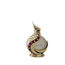 KHADLAJ PERFUMES Roohi Wa Roohak Concentrated Perfume Oil, 20ml, Arabian Fragrance in Luxury Gold and Burgundy Crystal-Adorned Bottle