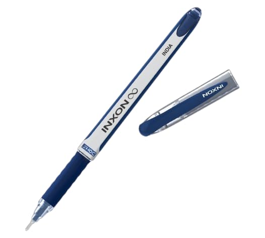 Image of Doms INXON Ballpen 0.7mm Needle Tip-Blue Ink-Pack of 30| Soft Rubberized Grip For Comfortable Grip| ULV Ink Technology For Break-Free & Smooth Writing