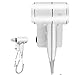 QL Sèche-cheveux Mural avec Ions et Protection Thermique 2000W - Sèche-cheveux avec Support et Port USB - Pour Maison, Hôtel - Blanc